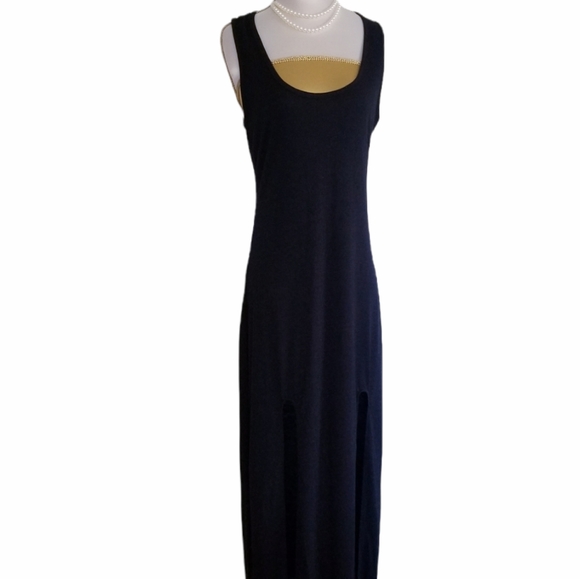 NEW Black Maxi Dress with Front Slits NWOT Size M - Picture 2 of 15